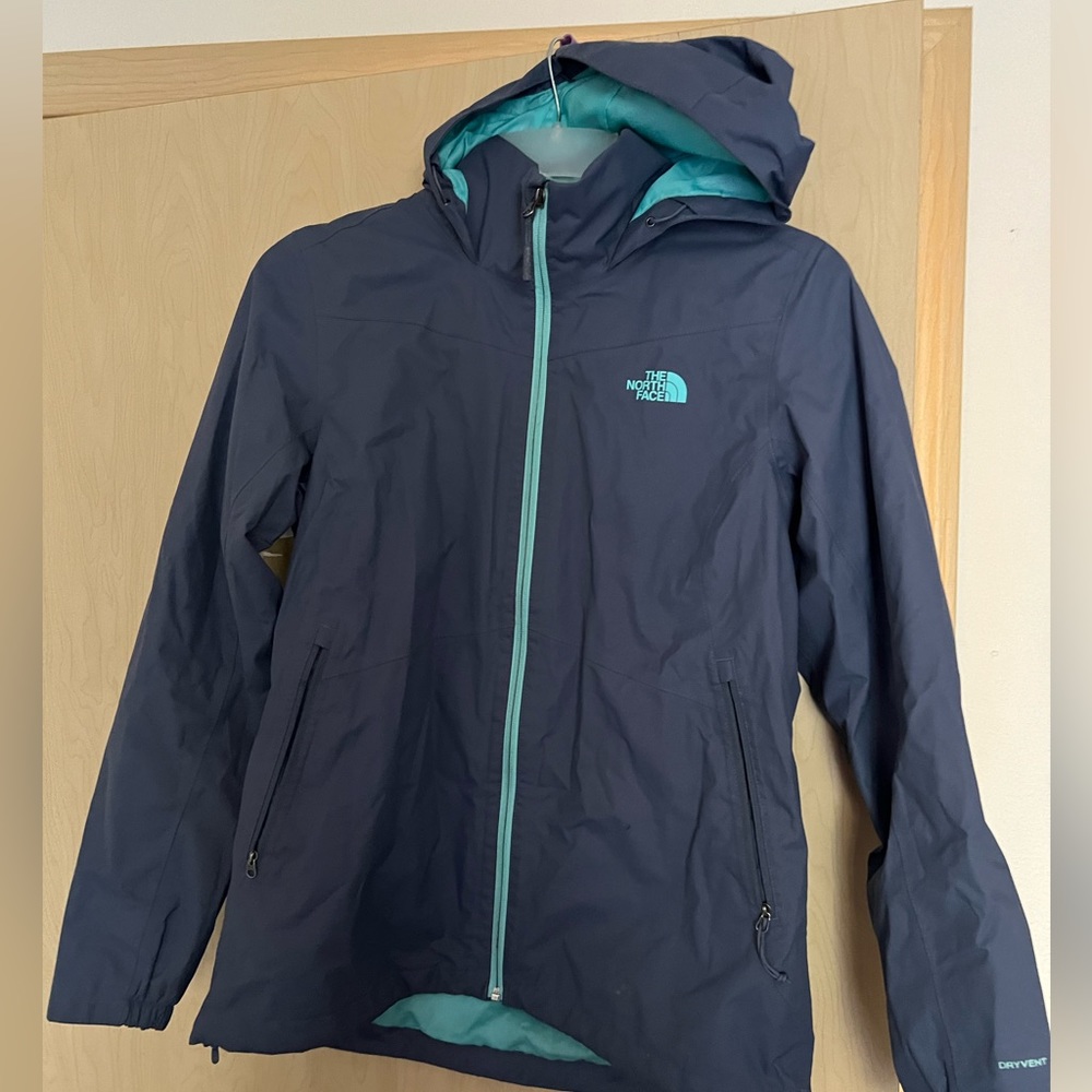 Northface Grey Blue Chroma Rain coat Jacket + FREE light Grey rain coat!